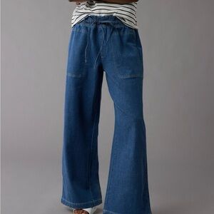 AE Dreamy Drape Linen blend pull on pant